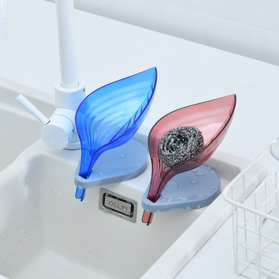 樹葉瀝水肥皂架 創意葉子造型肥皂盒 多功能瀝水收納架 置物架 香皂架