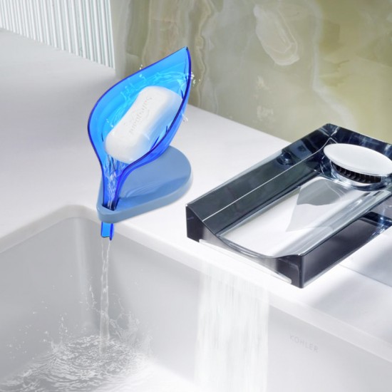 樹葉瀝水肥皂架 創意葉子造型肥皂盒 多功能瀝水收納架 置物架 香皂架