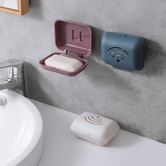 壁掛式香皂盒 卡扣設計肥皂盒 浴室必備瀝水肥皂收納盒