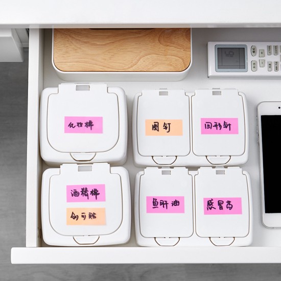 按鍵式分隔收納盒 簡約辦公文具收納盒 抽屜小物整理盒 置物盒