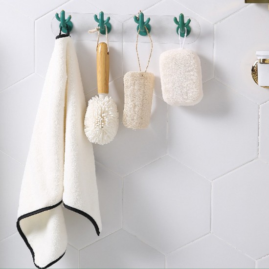 簡約仙人掌掛勾 北歐風仙人掌造型黏貼掛勾 浴室廚房臥室必備掛鈎