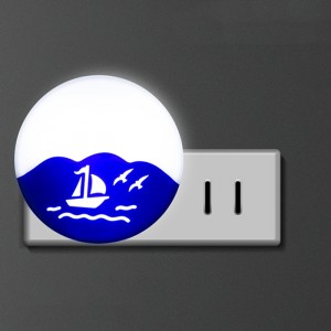 智能LED感應小夜燈 創意帆船圖案感應燈 插頭設計小夜燈