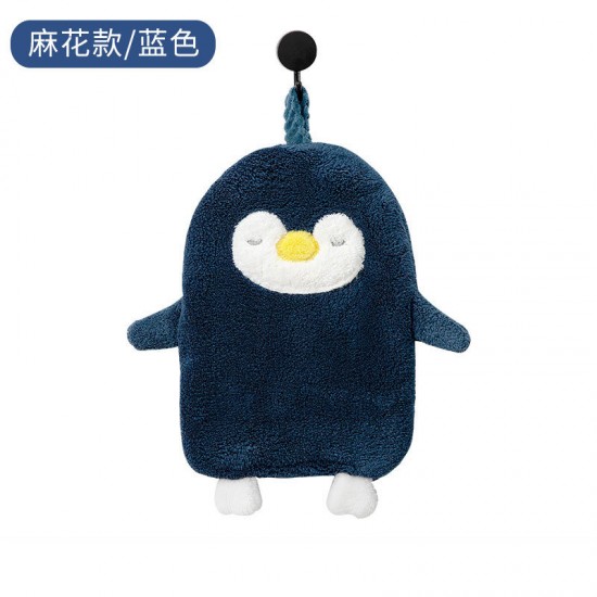 可愛企鵝造型擦手巾 珊瑚絨造型擦手巾 居家必備超吸水小毛巾