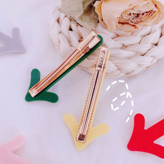 創意箭頭造型瀏海夾 簡約純色箭頭鴨嘴夾 創意頭飾 髮夾