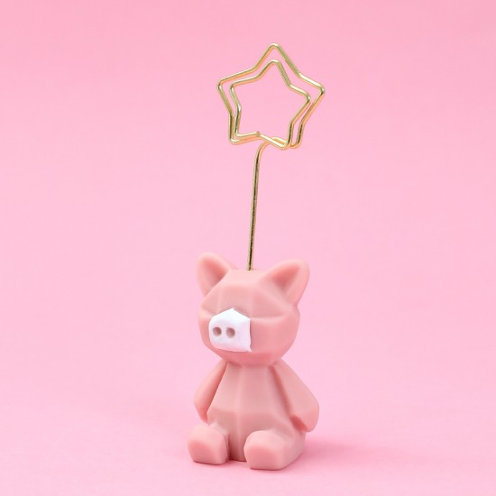 可愛動物memo夾 創意動物造型照片夾 桌面名片夾 留言記事夾