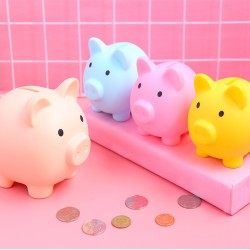 小豬造型存錢筒 創意多色可愛小豬存錢筒 小豬公 耐摔存錢筒