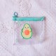 可愛酪梨收納包 創意透明印花拉鍊袋 可愛圖案耳機收納包 零錢包