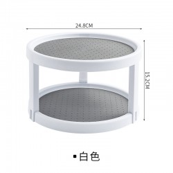可旋轉調味瓶收納架 創意旋轉雙層置物架 廚房必備調味罐收納架