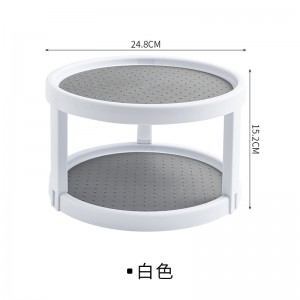 可旋轉調味瓶收納架 創意旋轉雙層置物架 廚房必備調味罐收納架