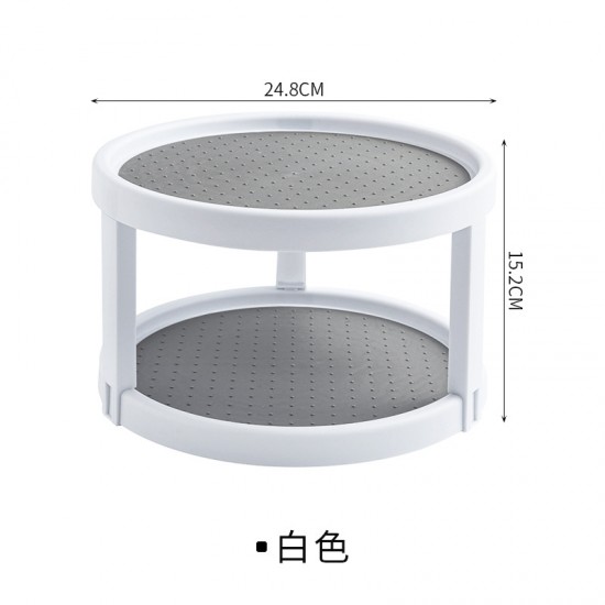 可旋轉調味瓶收納架 創意旋轉雙層置物架 廚房必備調味罐收納架