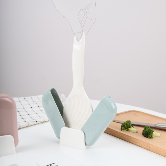 防塵飯匙收納架 創意可站立自動開盒飯匙架 飯匙的家