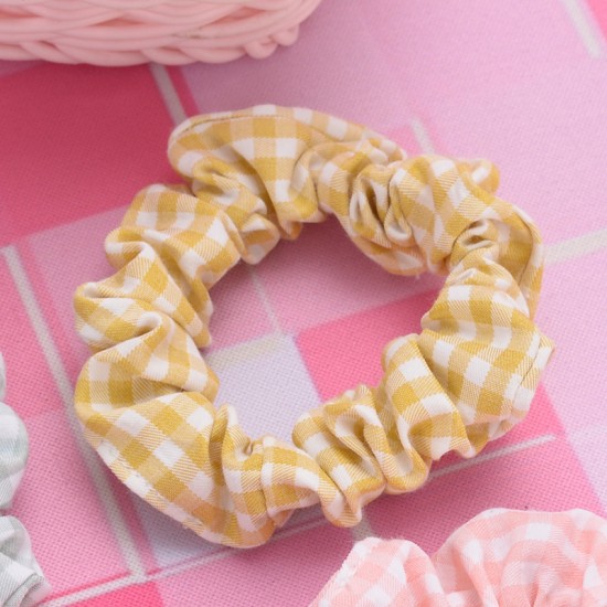 格子布大腸髮圈 創意格子大腸圈 少女必備髮飾 馬尾髮圈