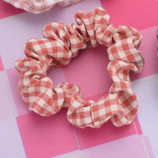 格子布大腸髮圈 創意格子大腸圈 少女必備髮飾 馬尾髮圈