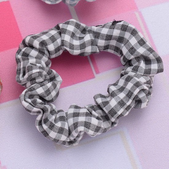 格子布大腸髮圈 創意格子大腸圈 少女必備髮飾 馬尾髮圈