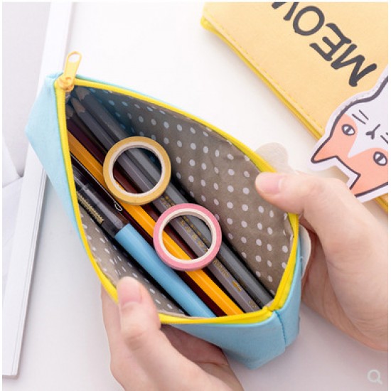 可愛動物帆布筆袋 大容量文具收納袋 可愛動物小清新文具袋 帆布收納袋