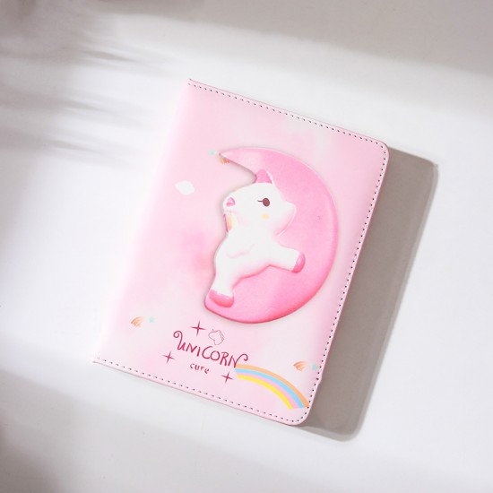 簡約PU筆記本 彩色內頁手帳本 創意多功能記事本 插畫本 筆記本