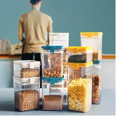 食物防潮密封罐 防潮食物分類收納盒 方形雜糧罐 食品收納盒