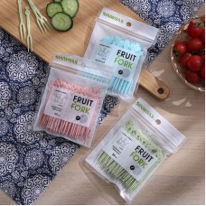 創意造型水果叉 50支裝塑膠水果叉 塑膠牙籤 居家必備水果叉