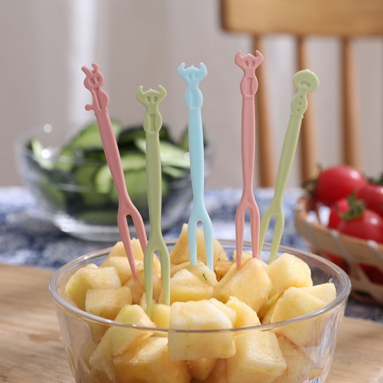 創意造型水果叉 50支裝塑膠水果叉 塑膠牙籤 居家必備水果叉