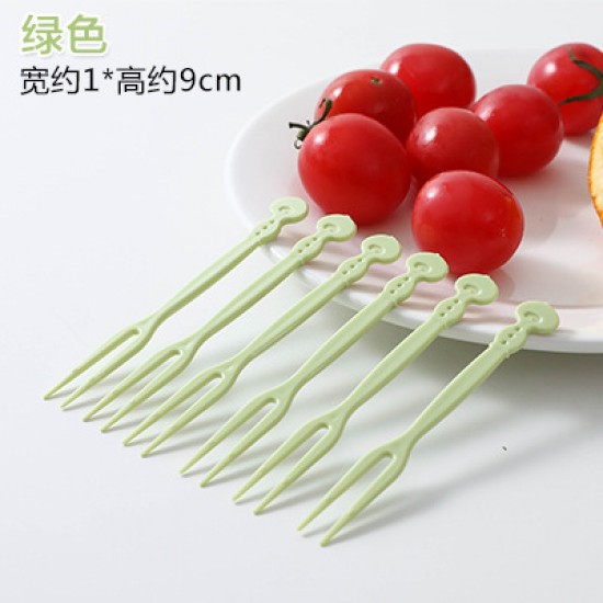 創意造型水果叉 50支裝塑膠水果叉 塑膠牙籤 居家必備水果叉
