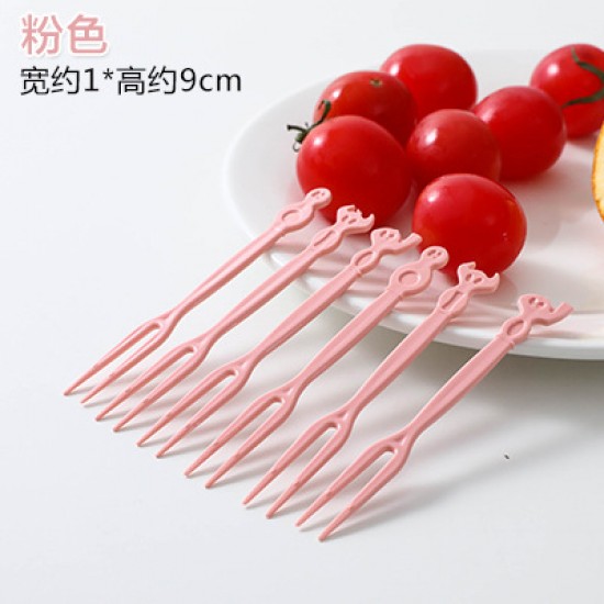 創意造型水果叉 50支裝塑膠水果叉 塑膠牙籤 居家必備水果叉