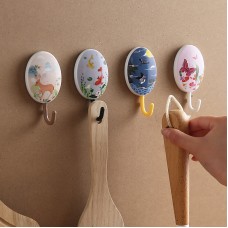 田園風時尚掛勾 中國風水墨塑膠掛鈎 創意塑膠黏貼掛勾 4個裝