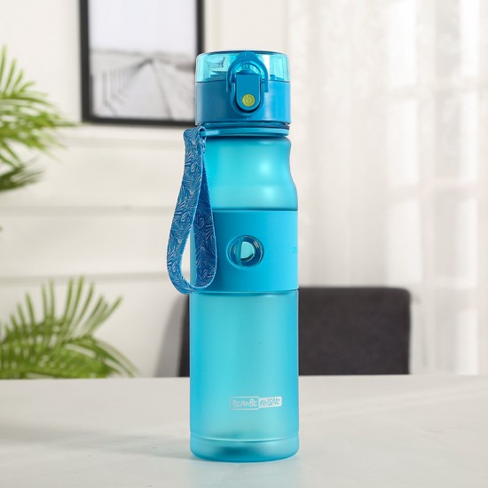 磨砂純色運動水壺 620ml塑膠運動冷水壺 彈蓋式吸管杯 運動水杯