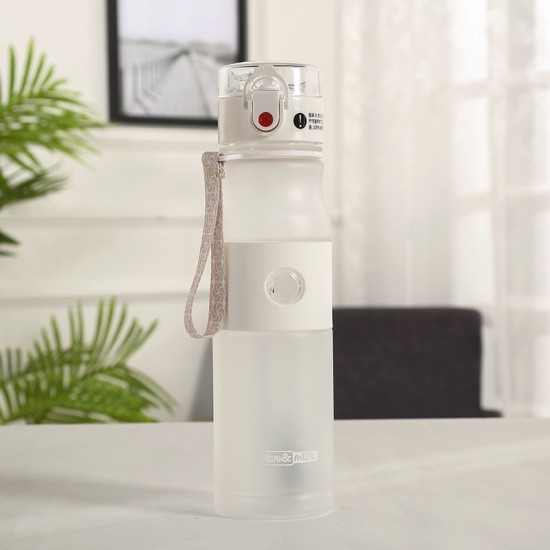 磨砂純色運動水壺 620ml塑膠運動冷水壺 彈蓋式吸管杯 運動水杯