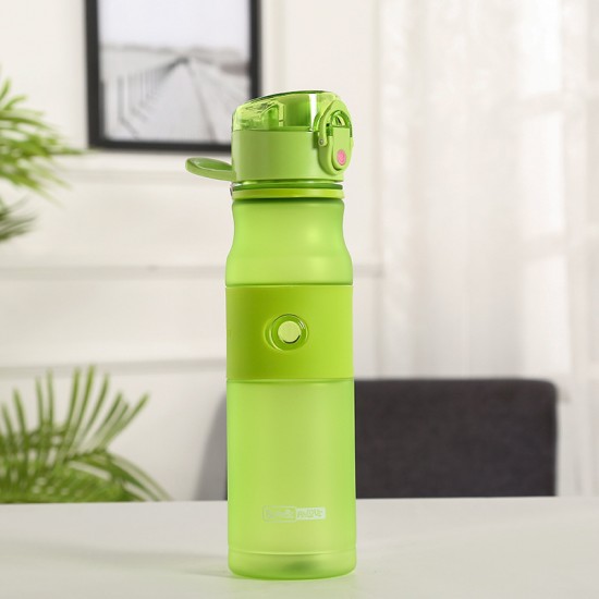 磨砂純色運動水壺 620ml塑膠運動冷水壺 彈蓋式吸管杯 運動水杯