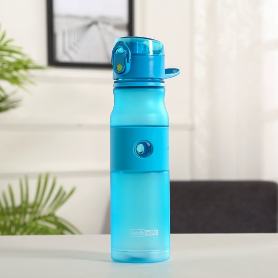 磨砂純色運動水壺 620ml塑膠運動冷水壺 彈蓋式吸管杯 運動水杯