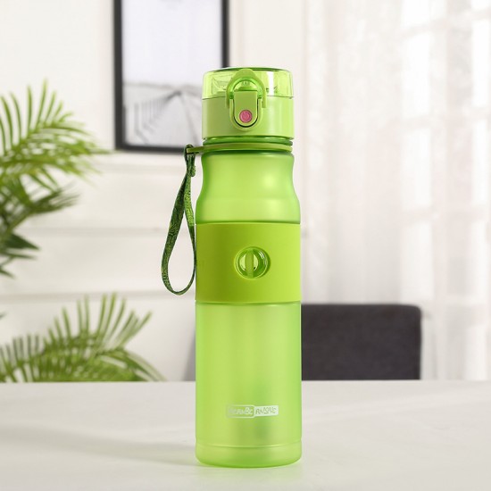 磨砂純色運動水壺 620ml塑膠運動冷水壺 彈蓋式吸管杯 運動水杯