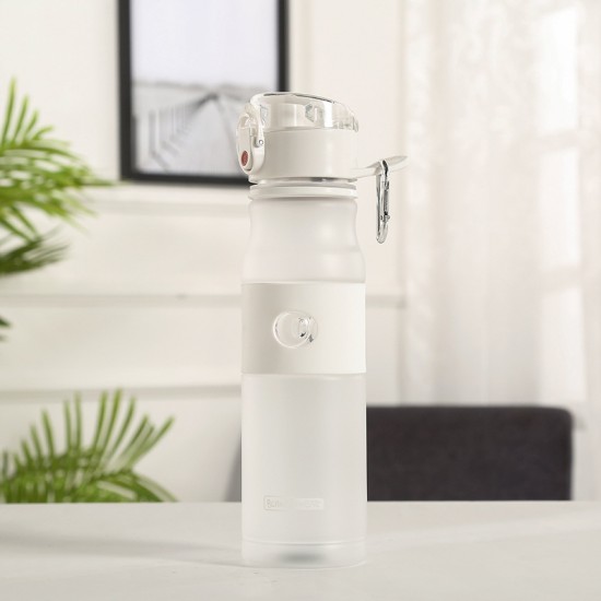 磨砂純色運動水壺 620ml塑膠運動冷水壺 彈蓋式吸管杯 運動水杯