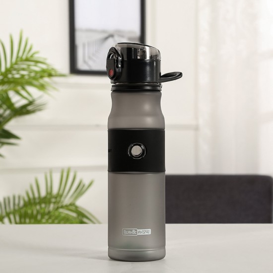 磨砂純色運動水壺 620ml塑膠運動冷水壺 彈蓋式吸管杯 運動水杯