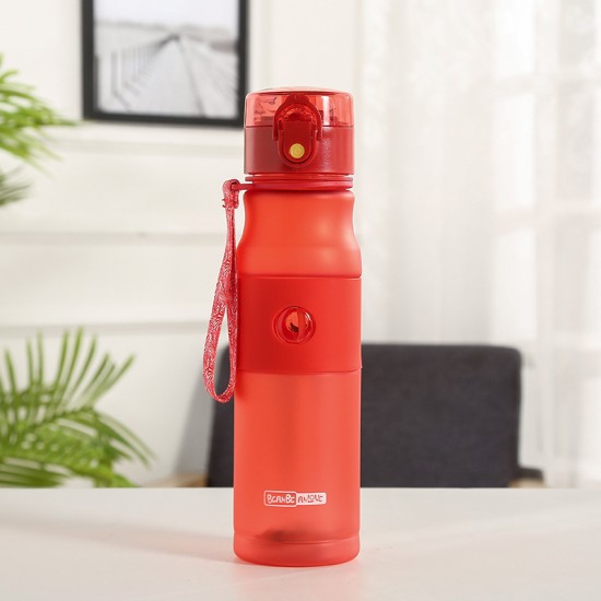 磨砂純色運動水壺 620ml塑膠運動冷水壺 彈蓋式吸管杯 運動水杯