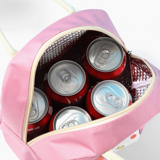 牛津布保溫便當袋 可愛印花圖案手提便當袋 保溫保冷袋 野餐包