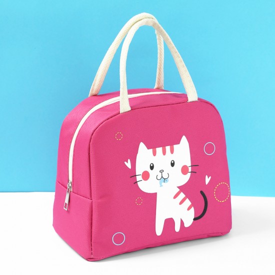 牛津布保溫便當袋 可愛印花圖案手提便當袋 保溫保冷袋 野餐包