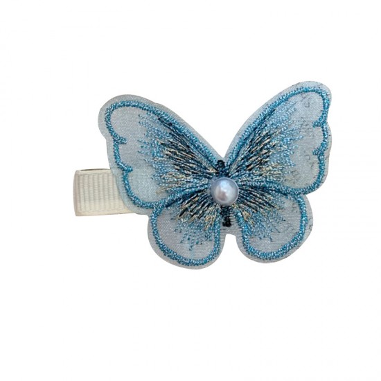 小清新蝴蝶髮夾 森林系蝴蝶造型瀏海夾 刺繡蝴蝶鴨嘴夾 小髮夾