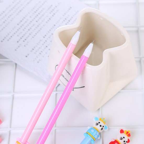 老鼠矽膠頭中性筆 可愛喜慶鼠黑色中性筆 辦公文具用品 原子筆