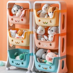 馬卡龍三層收納推車 居家必備收納整理櫃 兒童玩具置物架 多層收納架