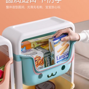 馬卡龍二層收納推車 居家必備收納整理櫃 兒童玩具置物架 多層收納架