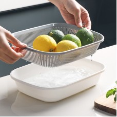 簡約雙層瀝水籃 蔬果塑膠洗菜籃 居家必備水果盤 雙層水果籃