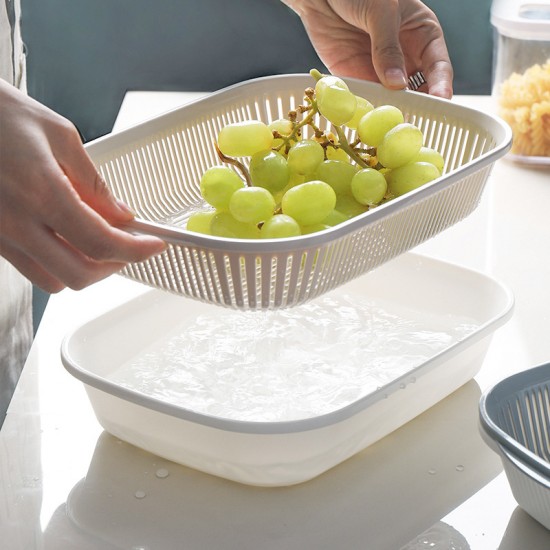 簡約雙層瀝水籃 蔬果塑膠洗菜籃 居家必備水果盤 雙層水果籃