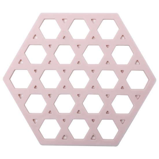 幾何造型加厚隔熱墊 素色防燙隔熱墊 廚房必備防滑墊 防滑鏤空矽膠墊