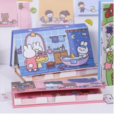 可愛組合便利貼 多功能盒裝組合式留言N次貼 可愛圖案便利貼