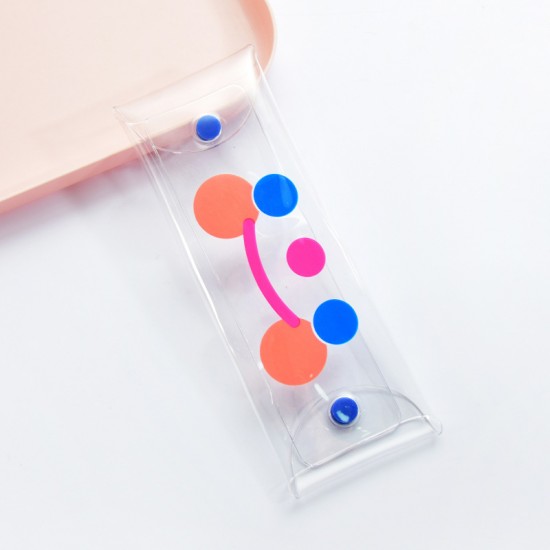 按壓式透明筆袋 可愛印花圖案PVC筆袋 小清新文具收納盒 收納袋 鉛筆盒