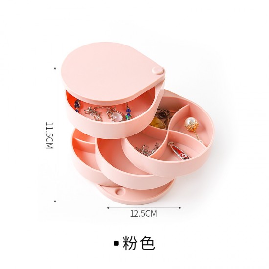多功能旋轉首飾盒 多層耳環項鍊收納架 小飾品多層收納盒