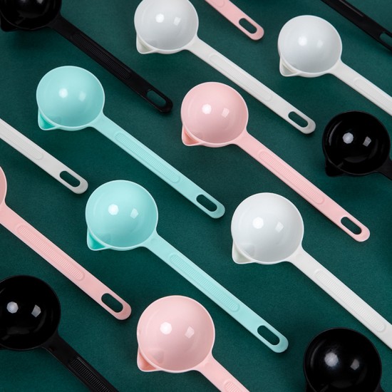 塑膠過濾湯匙 創意長柄分離碎渣湯匙 廚房必備塑膠大湯匙