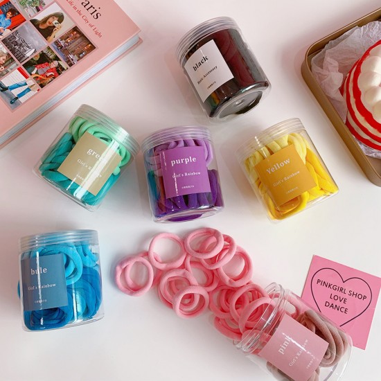 糖果色彈力髮圈 彩色高彈力髮圈 漸層色無接縫彩色髮圈 50條裝