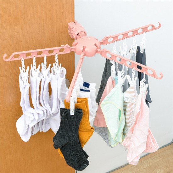 多孔窗戶曬衣架 多功能20孔門窗折疊衣架 室內多孔衣物晾曬架