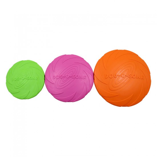 寵物大號橡膠飛盤 22cm大號狗狗飛盤玩具 寵物訓練互動玩具 軟飛盤